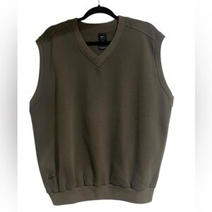 Nike Golf Men's Olive Green V-Neck Ribbed Sweater Vest- Size L